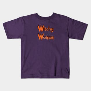 Witchy Woman with Spiderweb Kids T-Shirt